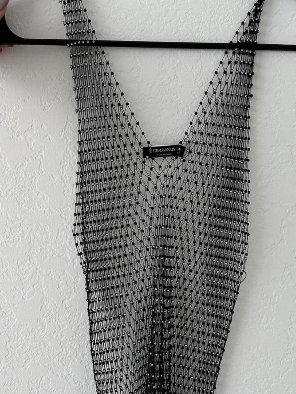 Black Rhinestone Crop Top - Picture 2 of 2